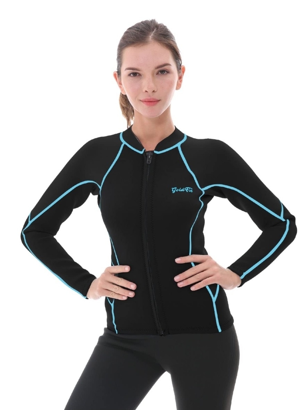 GoldFin Wetsuit Top Women, 2mm Wetsuits Jacket Long Sleeve Neoprene Small